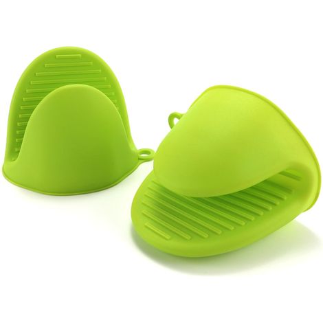 Gants de cuisine en silicone isolants avec pince, adaptés à la cuisson au four, au micro-ondes et aux aliments. Lot de 2 pièces de couleur.