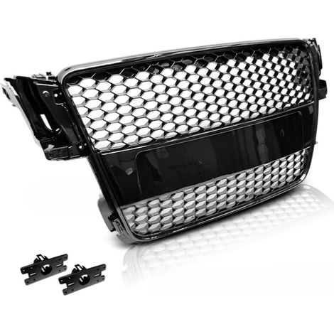 Calandre pour Audi A5 B8 de 2007 a 2011 Noir brillant look Sport-27318047