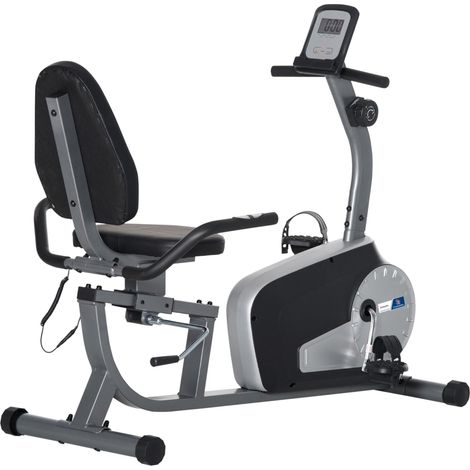 Vélo d'appartement semi-allongé - Aosom.fr x FFHandball - Écran LCD, siège réglable, 8 niveaux de résistance (1/5)