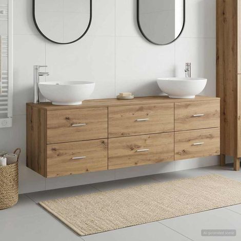 vidaXL Bathroom Furniture Set 3 pcs Artisan Oak 161 x 44.5 x 80 cm (1/5)