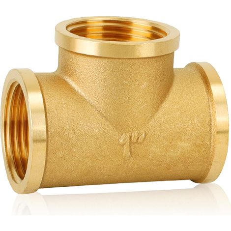 Mamelon double G1/2" (Ø 20mm) laiton mâle,4 pièces hexagonal G1/2"M/M,Raccord de jonction 2 x M Raccord fileté,Double mamelon Raccords en convient pour l'eau potable T-pièce Femelle G1" (1/5)