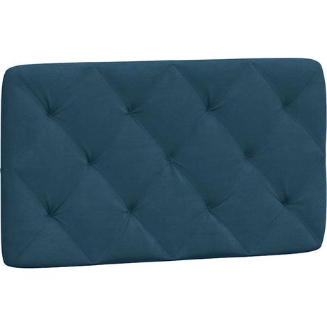 Coussin de tête de lit bleu 90 cm velours
