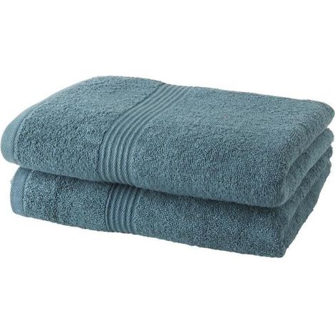 Set da 2 asciugamani da bagno TODAY Essential 50x90 cm 100% cotone 450 g/m² blu pavone (1/2)