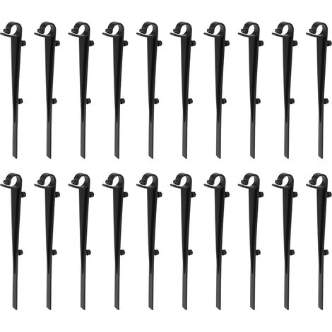 Lot de 20 Clips de Protection de gouttière - en Plastique Noir - Longueur : 16 cm (1/5)