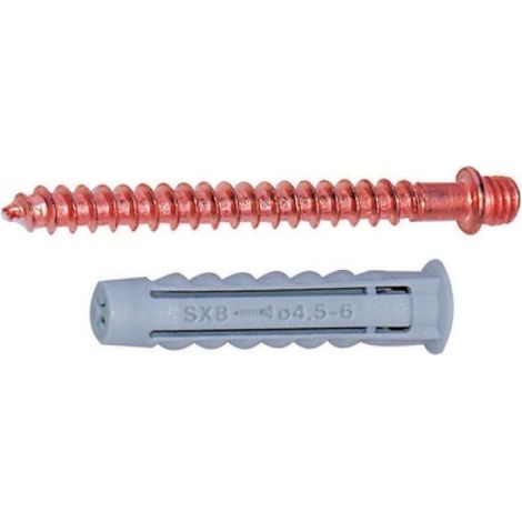 TASSELLO CON DOPPIA VITE M6 IN OTTONE RAMATO Lungh. 8 (Pz.5)