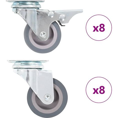 vidaXL 16 Stück Bockrollen 50 mm