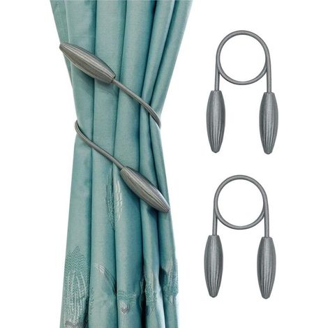 Gardinenclips für Wohnzimmer, Wohnung, Fenster, 2 Stück, gedreht (gold) (1/4)