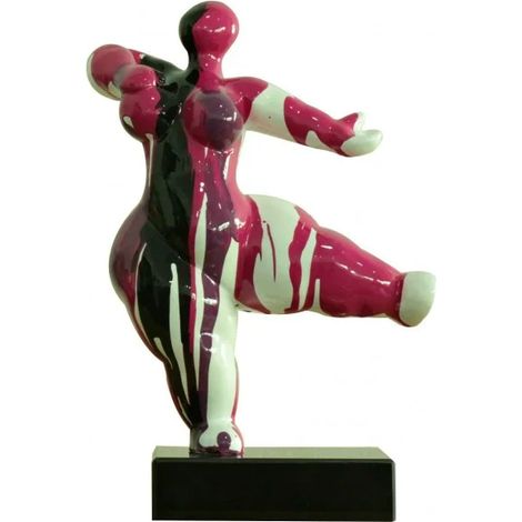 Statue femme dansant avec coulures violet / noir H33 cm - LADY DRIPS 03 (1/3)