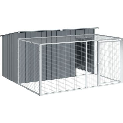 Maison Exclusive - Hundehütte mit Auslauf Anthrazit 197x194x110 c