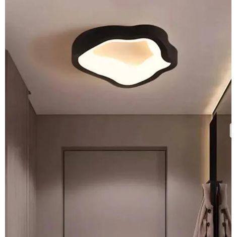 Plafonnier LED - Design moderne, idéal pour le salon, la salle à manger ou la chambre à coucher. Noir, lumière blanche chaude. (1/4)