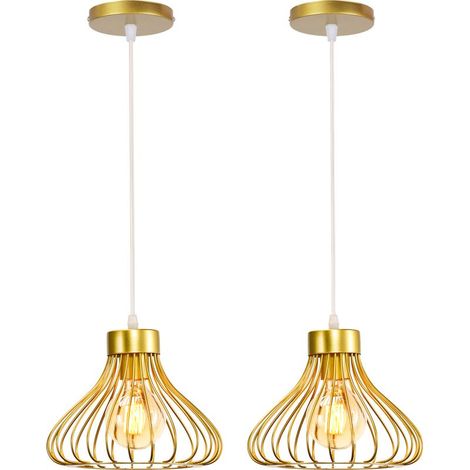 2PCS Plafonnier Vintage Suspension Lustre Industrielle Ore Simple Lustre Rétro Créatif Pour La Décoration Intérieure (1/5)