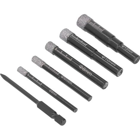 6 universelle Diamant-Lochsägen mit Rundschaft zum Bohren von Fliesen und Glas, 6-teiliges Set (1/5)