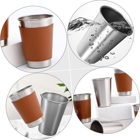 Edelstahl-Bierkrug, Wasserflasche, Flaschen, Wein, Kaffeeglas, Bierbecher, Stahl, Einweihungsparty, Geschirr, PU, ​​2 Stück