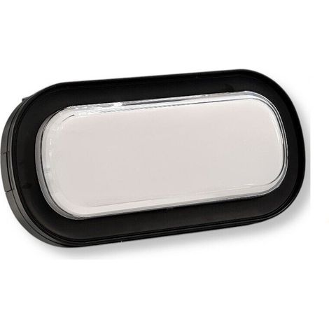 TRADE SHOP - Applique A Led Da Parete Plafoniera Soffitto Ovale 23 Watt Cct Switch Ip65 Xg-907-3c - Nero