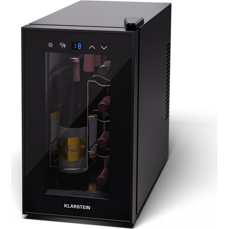 Klarstein Shiraz 8 Slim Uno nevera para vino vertical 8 botellas 8 - 18 °C Control táctil