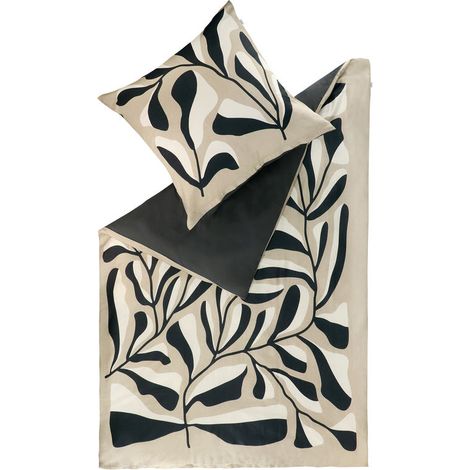 [GEBRAUCHT] B-Ware Schöner Wohnen Bettwäsche Garnitur Bettbezug Plant anthrazit 155 x 220 cm (1/2)
