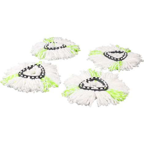 Compatible avec la tête de balai en fil de coton O-Cedar, la tête de balai rotative triangulaire en fil de coton Microtia, et le tampon de balai, vert, lot de 4 (1/5)