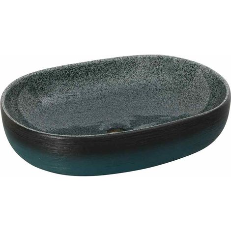 Maison Exclusive - Lavabo da Appoggio Turchese Ovale 59x40x14 cm Ceramica