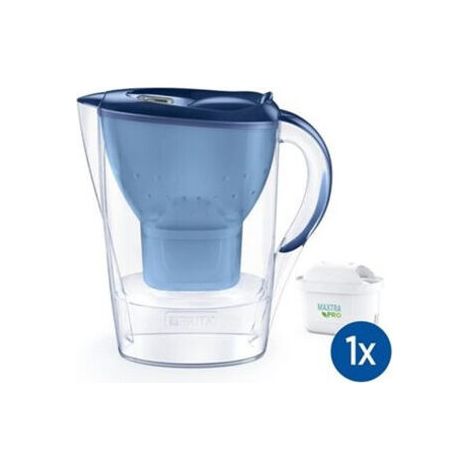 Brita Marella blauer Filterkrug mit Maxtra Pro Kartusche 1051119, 1 Stück, Wasserfilterkanne für Zuhause, Ersatzfilter inklusive. (1/4)