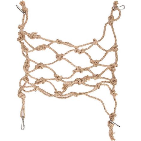 Filet d'escalade pour perroquet en corde de chanvre, balançoire suspendue, échelle de jeu en corde, jouet à mâcher (petit modèle) (1/2)