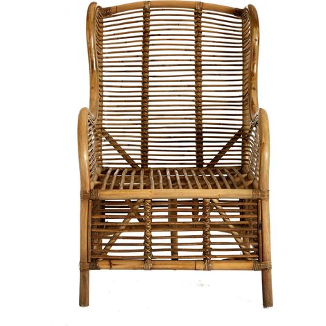 Interiors by Premier Grey Natural Kubu Rattan Chair, Eco-Friendly Rattan Outdoor Armchair, Easy to Clean Kubu Rattan Dining Chair (1/5)