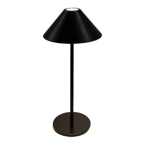 Noir Lampe de Table LED Sans Fil Rechargeable USB, Tactile Dimmable Lampes, Interieur a Poser Batterie 4000mAh, pour Chevet Exterieur Restaurant Terrasse, Métal, 3000K-6000K, 3W, IP54 [Classe énergéti (1/5)
