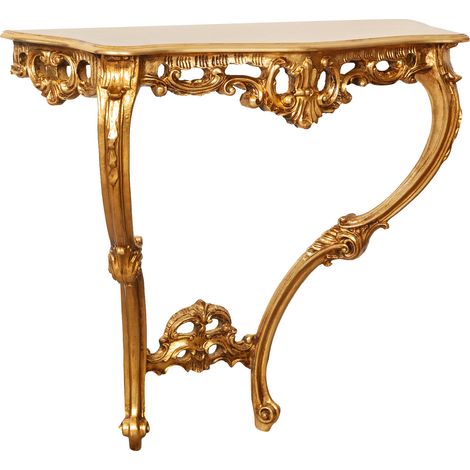 WOODEN CONSOLE, GOLD FINISH, MADE IN ITALY