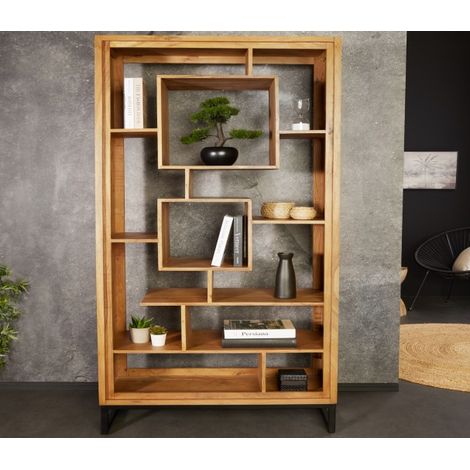 Estantería Cubus en miel de acacia 190 cm
