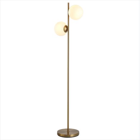 Lampe de table Lampadaire design sur pied néo-rétro 2 têtes métal (1/5)