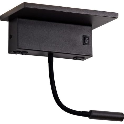 Aplique LED "Rob2" con puerto USB y cargador wireless (8W 3000K 532lm) – Negro (1/3)