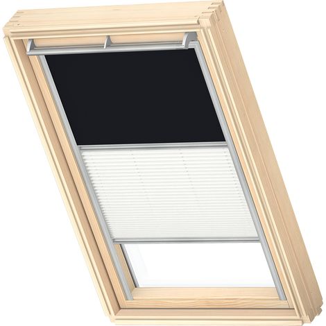 VELUX Original Store Duo Occultant et Tamisant (DFD), Cadre Argenté, C02 Noir