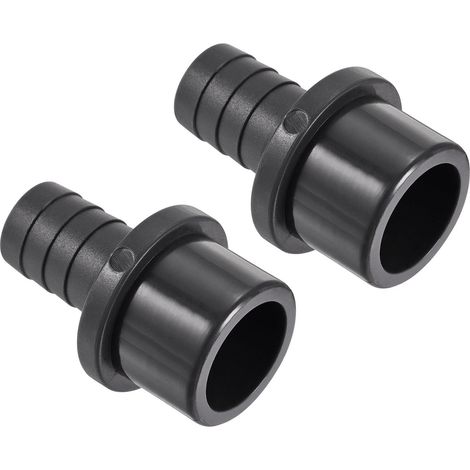 Lot de 2 raccords de tuyau en PVC, 20 mm x 32 mm, adaptateur de tube droit pour tuyau d'eau, irrigation, jardin, plomberie (2 pièces, noir) (1/5)