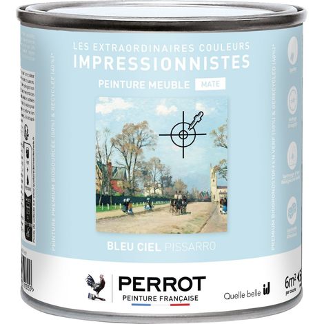 PEINTURE MATE POUR MEUBLE BLEU CIEL PISSARRO 500ML - PERROT