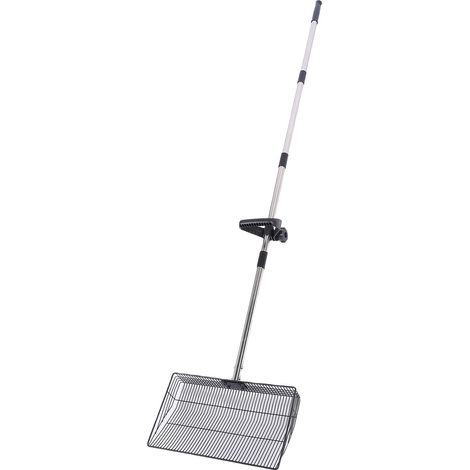 Grande pelle à litière en métal pour poulailler, manche long télescopique réglable, en acier inoxydable, pour chat. (1/5)