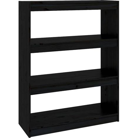 Maison Exclusive - Estantería/divisor de espacios madera pino neg (1/5)