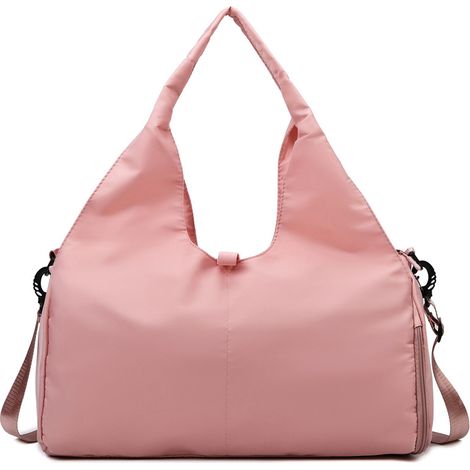 Einfache Sporttasche mit wasserdichter Tasche und Schuhfach, Reisetasche für Damen und Herren, rosa (1/5)