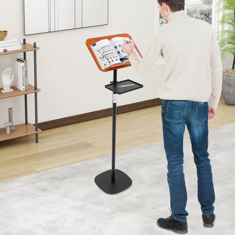 Bodenleseständer für Bücher, Tablets oder Laptops, Winkel und Höhe verstellbar (108-142 cm)