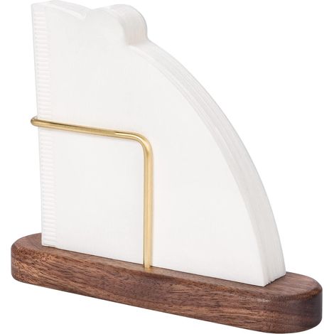 Porte-filtres à café - Porte-mouchoirs - Rangement vertical pour filtres à café - Accessoires pour filtres à café - Marron - Bois (1/5)