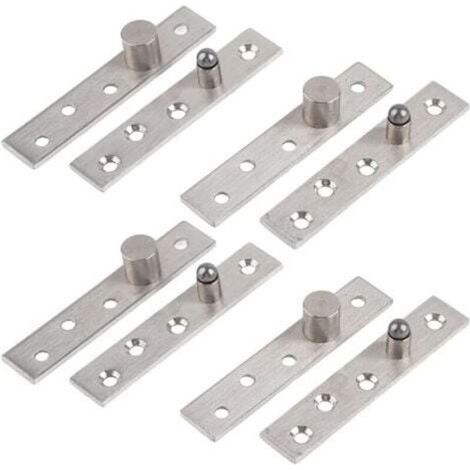 4 pcs Charnières de Porte Pivotantes à 360 Degrés de Rotation, 95mm épaissies Pivot Hinge Cachée en Acier Inoxydable, Pivotante Charnière Robuste pour Meuble Chaussures, Armoire Bois, Pivot Excentriqu (1/4)