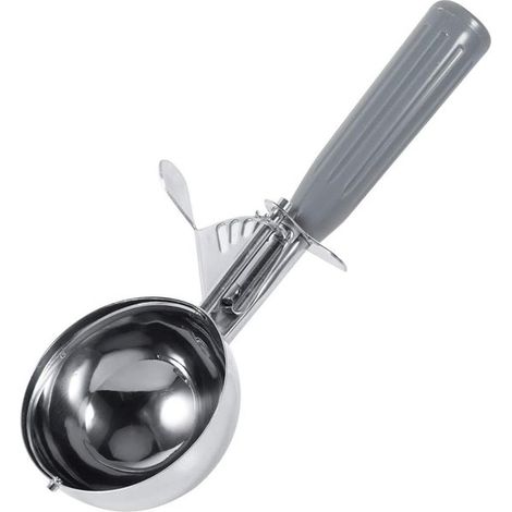 Paletta per gelato - Pratica paletta per gelato in acciaio inossidabile con manico in plastica, utensile da cucina (Colore: Grigio - 7,2 cm) (1/3)