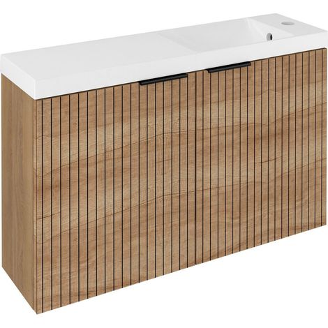 LATUS X STRIP Meuble sous-vasque 78,8x50x22cm, chêne Alabama (1/4)