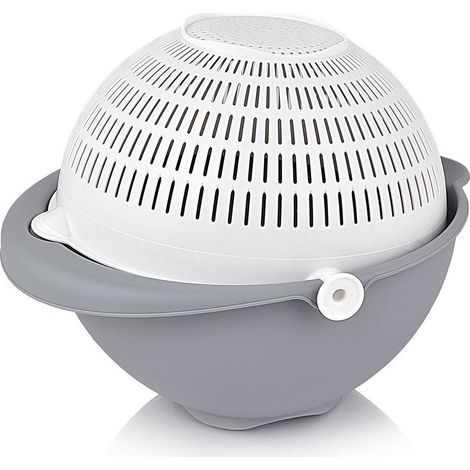 Colador de cocina giratorio con recipiente de drenaje de 25 cm (1/5)