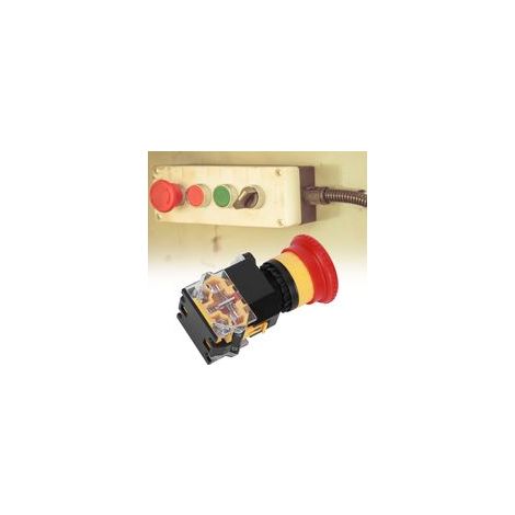 Lot de 3 boutons-poussoirs d'urgence, accessoire industriel en plastique technique, 440 V, 10 A, 22 mm (1/5)