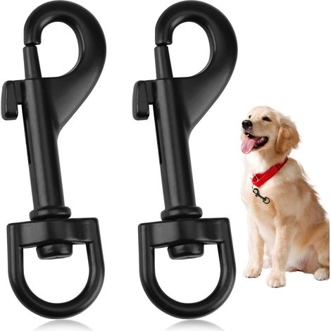 2 Pièces Mousquetons Pivotants pour Chiens, Mousqueton pour Laisse de Chien en Alliage de Zinc, Crochets avec Emerillon pour Laisse de Chien pour Animal Domestique Chaînes, Porte-Clé, Sac à Dos (Noir) (1/5)