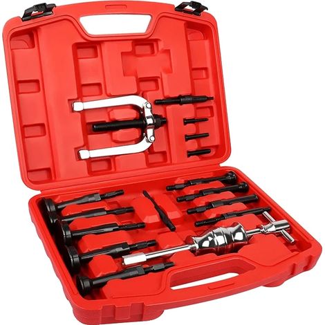 Kit extractor de rodamientos, juego de 16 piezas, construcción resistente, 16 piezas (1/2)