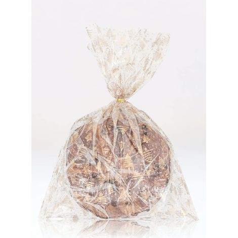 Italpak Sacchetti Trasparenti Natalizi, Buste Celophan per Caramelle, Biscotti, 35x50cm, 50 pezzi, colore Oro