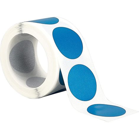 BEBUSINGOTO Rollo de 500 pegatinas redondas para raspar (azules) (1/3)