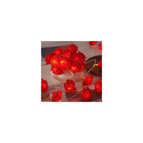 20-teilige Lichterkette mit rosa Blüten, 3 m lang, mit warmweißen LEDs, romantische Dekoration für drinnen und draußen, z. B. für Hochzeiten, Valentinstag und Weihnachten (1/5)