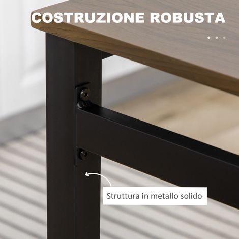 Table rectangulaire 100x63x76,5 cm + 4 chaises 45x40x82 cm, ensemble de salle à manger 5 pièces en acier et MDF (1/5)