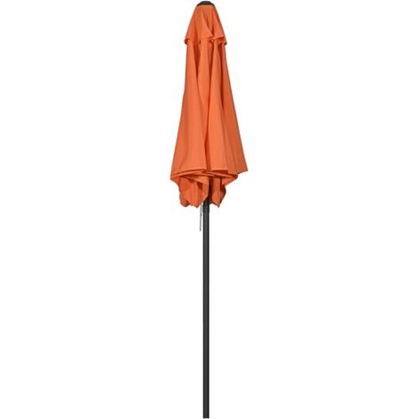 Sonnenschirm Ø196 cm, Drehbar Sonnenschirm mit Knickfunktion, sechseckig Balkonschirm Strandschirm windfest stabil Marktschirm Kurbelschirm Sonnenschutz für Strand Balkon Garten, Orange 
On-Site